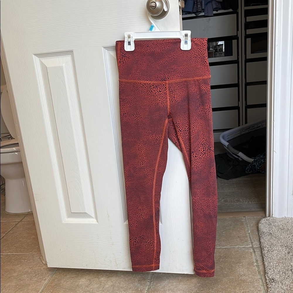 lululemon athletica Women’s Orange Patterned Leggings